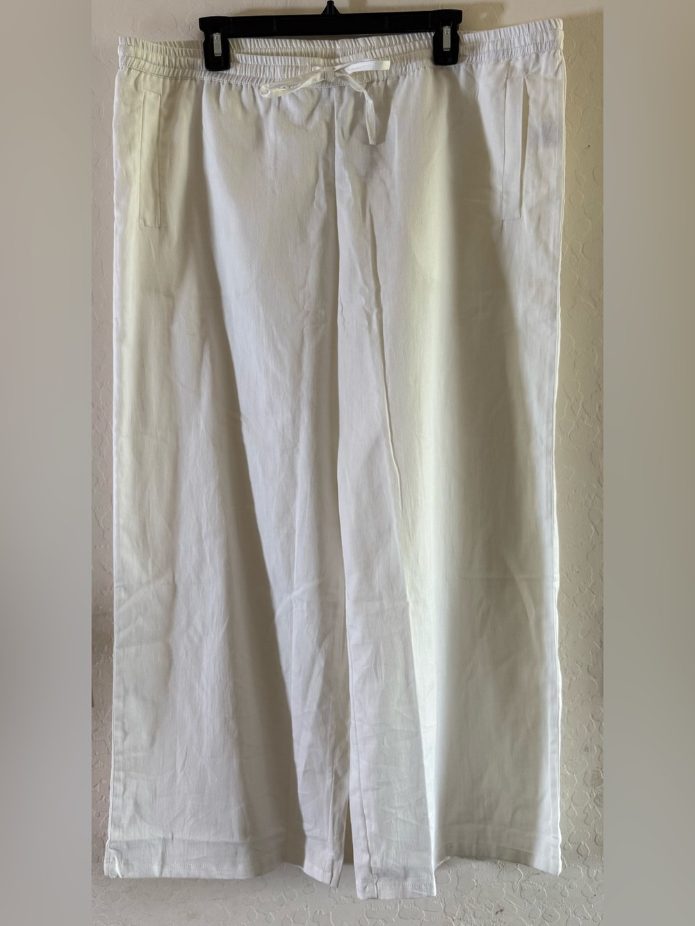 …and for good, size 1X/2X, 100% organic cotton, white, wide leg pants